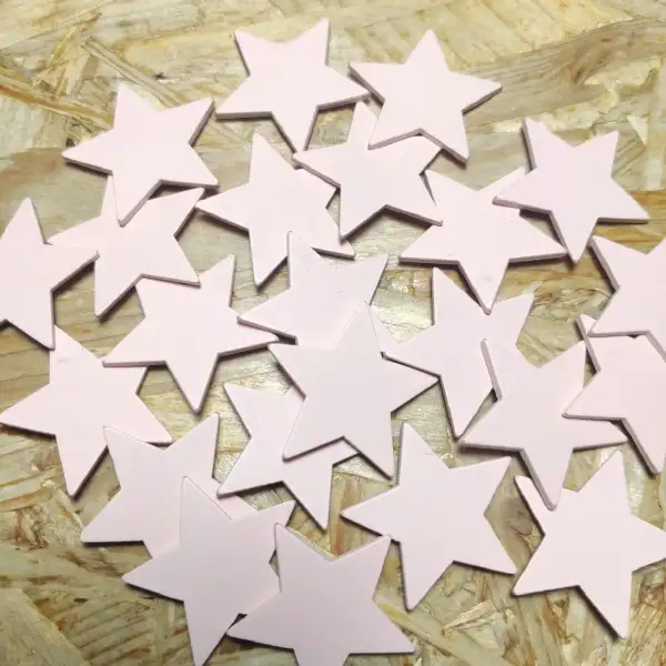 Stelline Rosa in Legno – Decorazioni per Bomboniere Battesimo, Nascita e Baby Shower